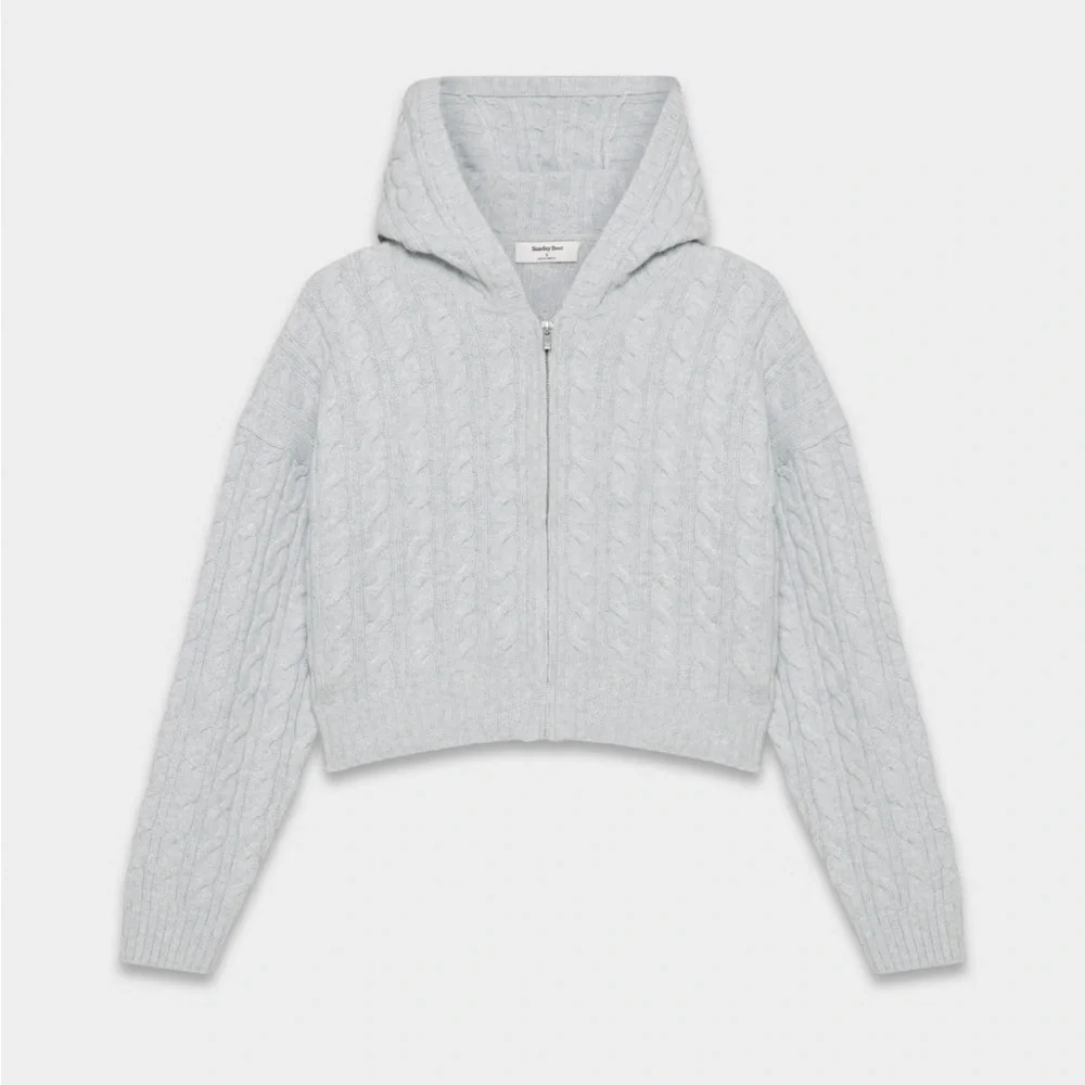 Aritzia Sunday Best Octavia Zip Waist Hoodie Heather Chrome Size XL - Picture 15 of 15